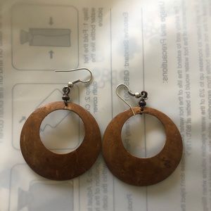 Wooden/coconut  earrings hoops